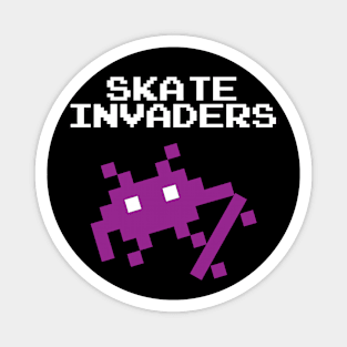 Skate Invaders purrple Magnet